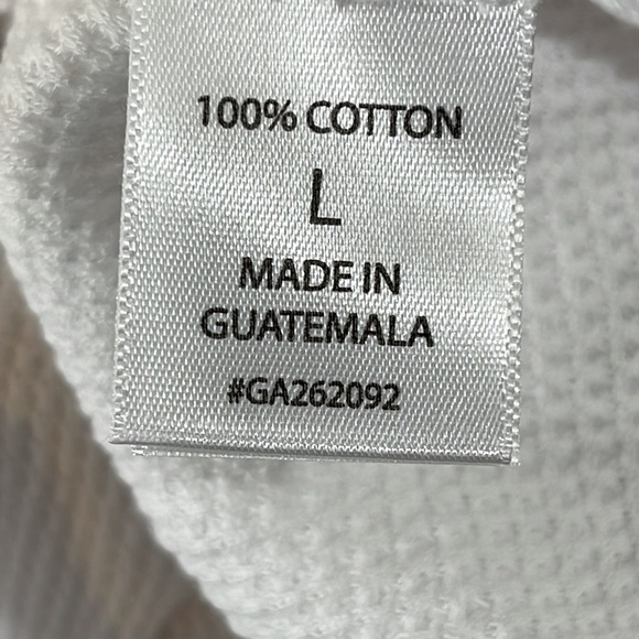 Knit Riot by Victorias Secret PINK Aerosmith Slit Neck Thermal Top White Large - Picture 7 of 9